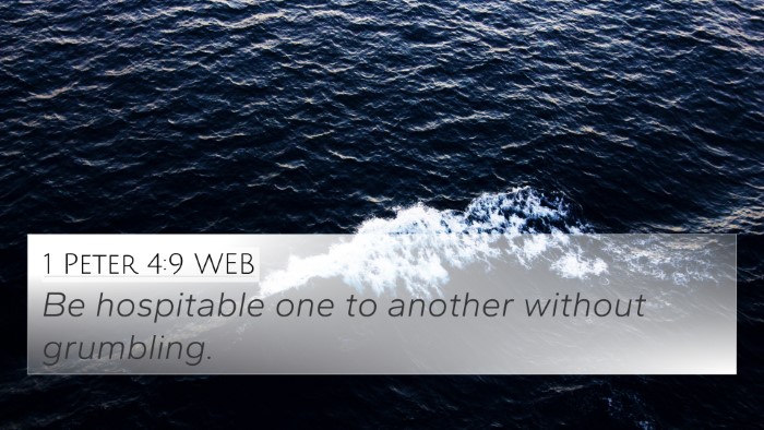 1 Peter 4:9 WEB Bible Verse Image