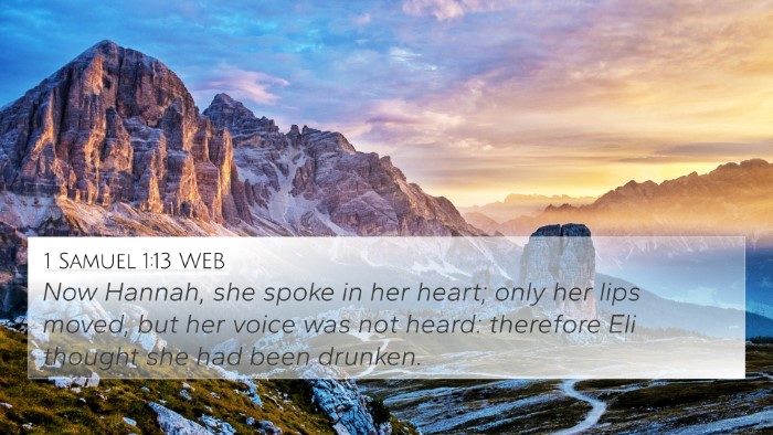 1 Samuel 1:13 WEB Bible Verse Image