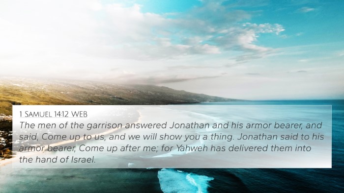 1 Samuel 14:12 WEB Bible Verse Image
