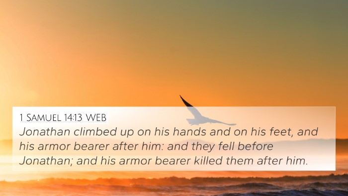 1 Samuel 14:13 WEB Bible Verse Image