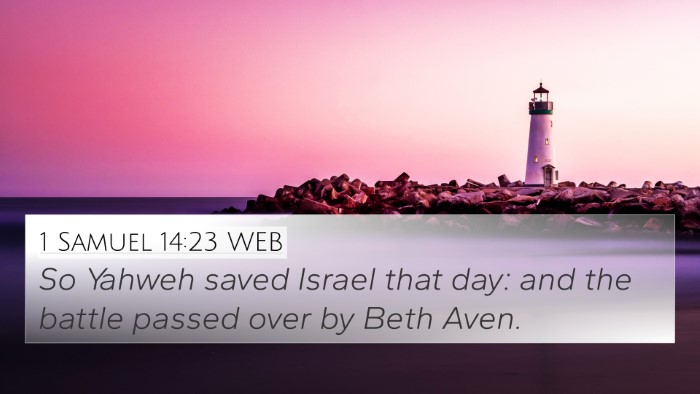 1 Samuel 14:23 WEB Bible Verse Image