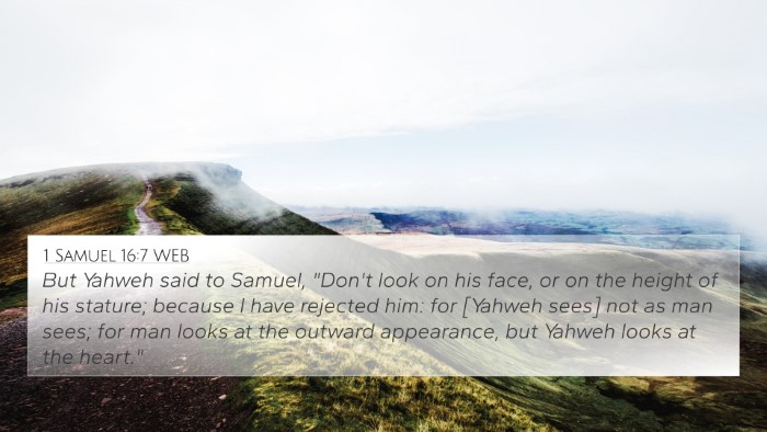 1 Samuel 16:7 WEB Bible Verse Image