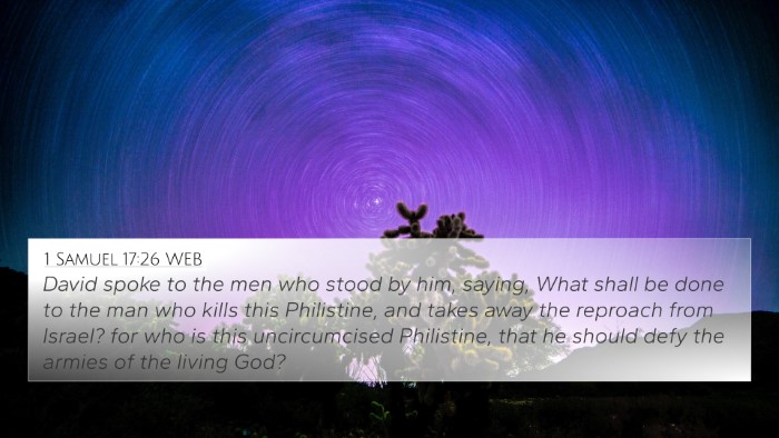 1 Samuel 17:26 WEB Bible Verse Image
