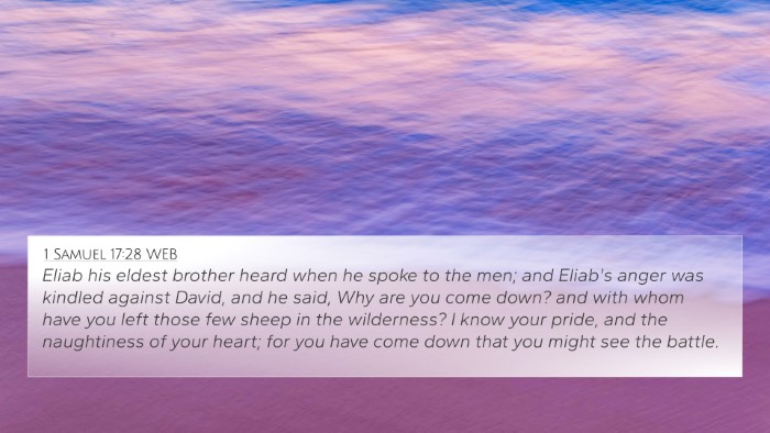 1 Samuel 17:28 WEB Bible Verse Image