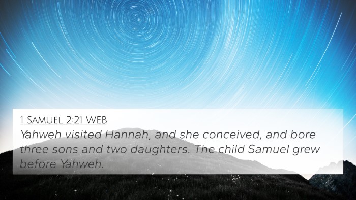 1 Samuel 2:21 WEB Bible Verse Image