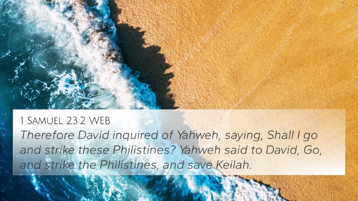 1 Samuel 23:2 WEB Bible Verse Image
