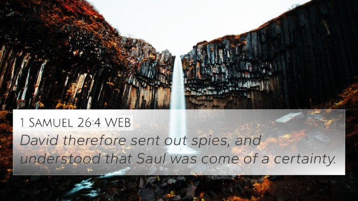 1 Samuel 26:4 WEB 4K Wallpaper - David therefore sent out spies, and understood - 4K Wallpaper Bible Verse