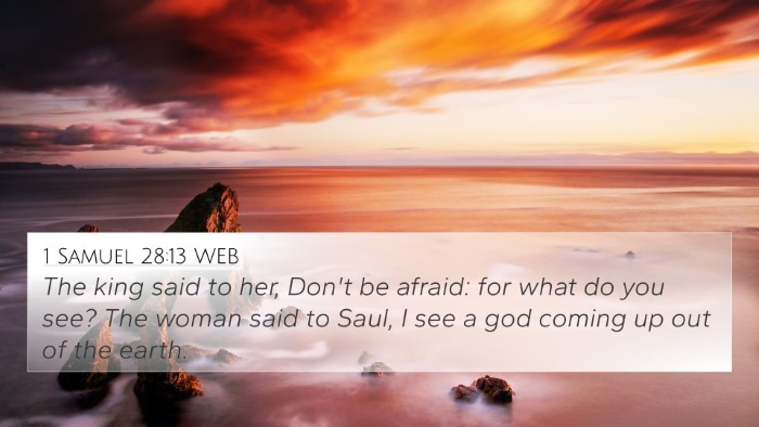 1 Samuel 28:13 WEB 4K Wallpaper - The king said to her, Don't be afraid: for what - 4K Wallpaper Bible Verse