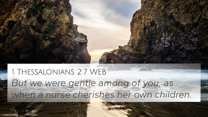 1 Thessalonians 2:7 WEB Bible Verse Image
