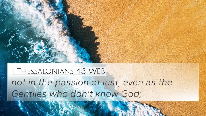 1 Thessalonians 4:5 WEB Bible Verse Image