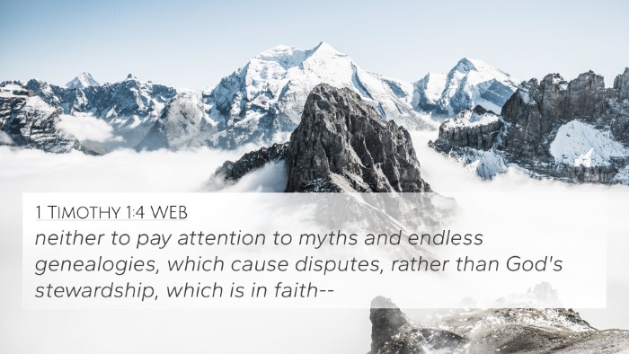 1 Timothy 1:4 WEB Bible Verse Image