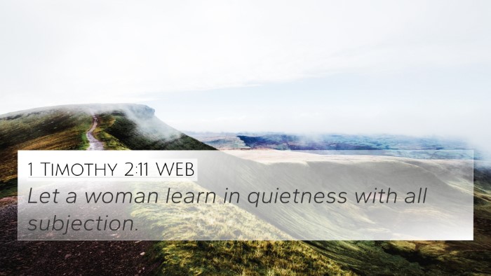 1 Timothy 2:11 WEB Bible Verse Image