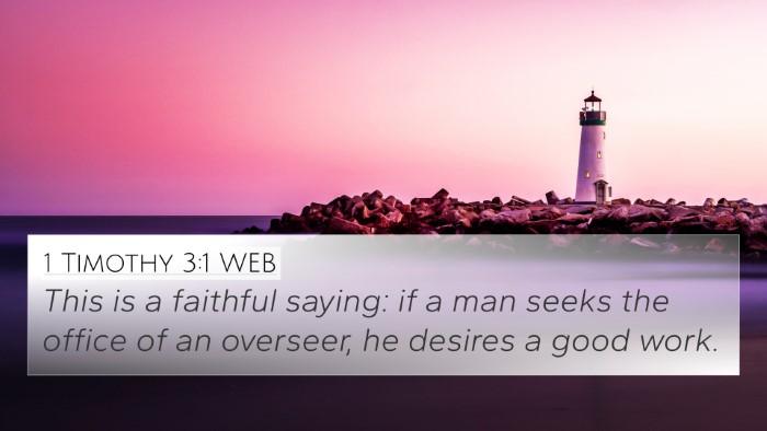 1 Timothy 3:1 WEB Bible Verse Image