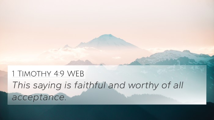 1 Timothy 4:9 WEB Bible Verse Image
