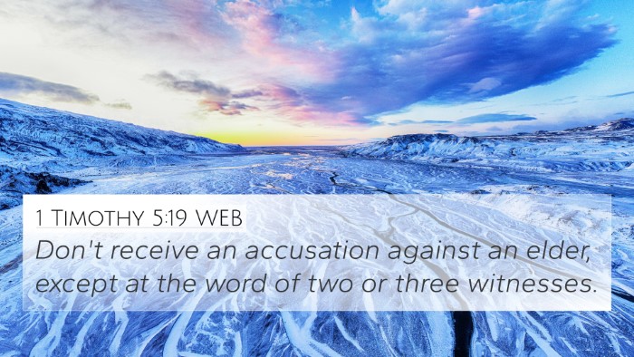 1 Timothy 5:19 WEB Bible Verse Image