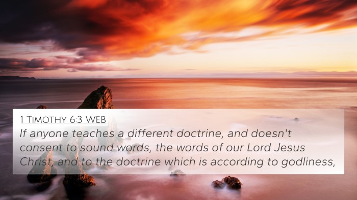 1 Timothy 6:3 WEB Bible Verse Image