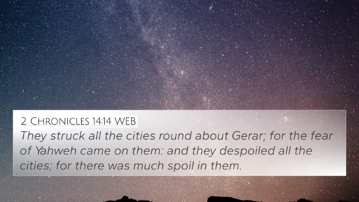 2 Chronicles 14:14 WEB Bible Verse Image