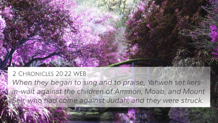 2 Chronicles 20:22 WEB Bible Verse Image