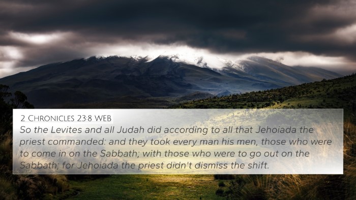 2 Chronicles 23:8 WEB Bible Verse Image