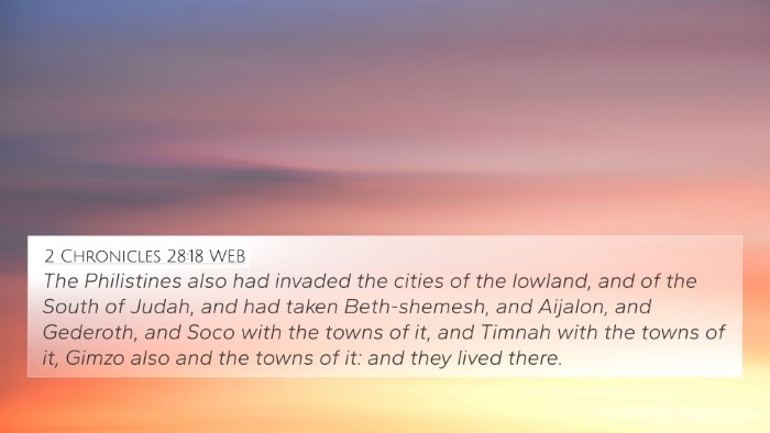 2 Chronicles 28:18 WEB Bible Verse Image