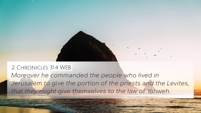 2 Chronicles 31:4 WEB Bible Verse Image