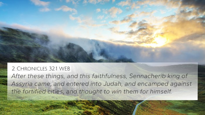 2 Chronicles 32:1 WEB Bible Verse Image