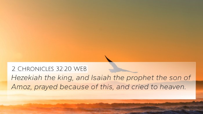 2 Chronicles 32:20 WEB Bible Verse Image