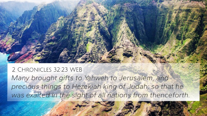 2 Chronicles 32:23 WEB Bible Verse Image