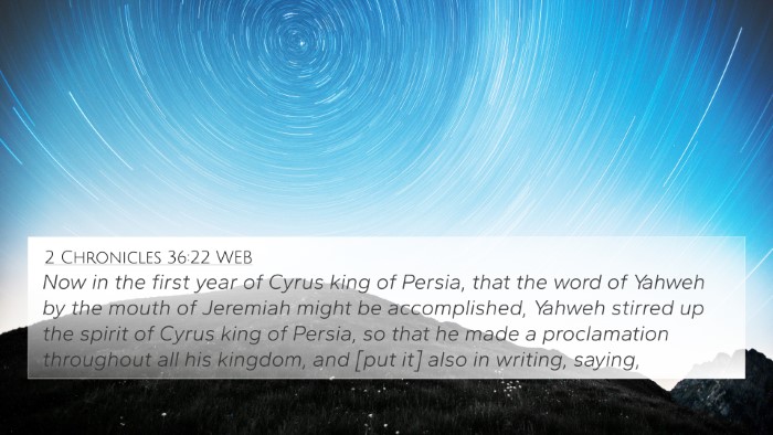 2 Chronicles 36:22 WEB Bible Verse Image