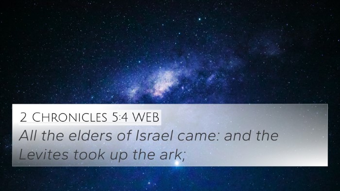 2 Chronicles 5:4 WEB 4K Wallpaper - All the elders of Israel came: and the Levites - 4K Wallpaper Bible Verse