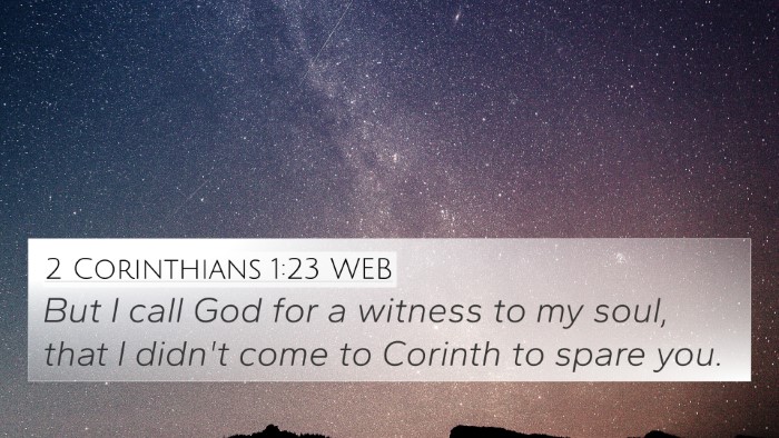 2 Corinthians 1:23 WEB Bible Verse Image