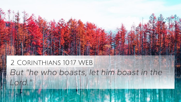 2 Corinthians 10:17 WEB Bible Verse Image