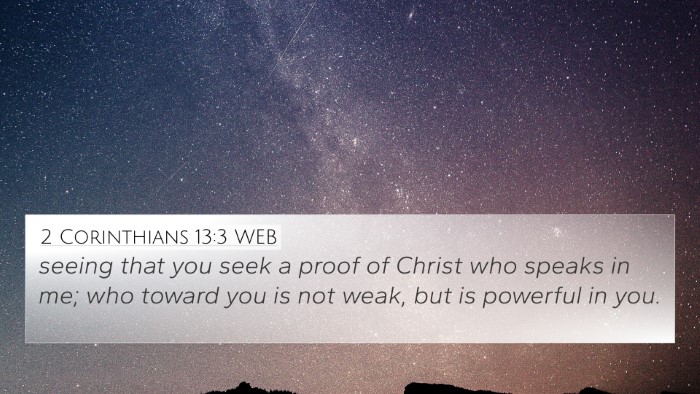 2 Corinthians 13:3 WEB Bible Verse Image