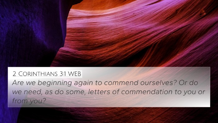 2 Corinthians 3:1 WEB Bible Verse Image