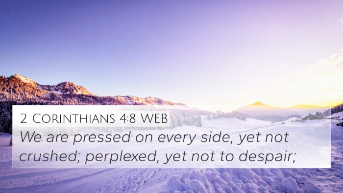 2 Corinthians 4:8 WEB Bible Verse Image