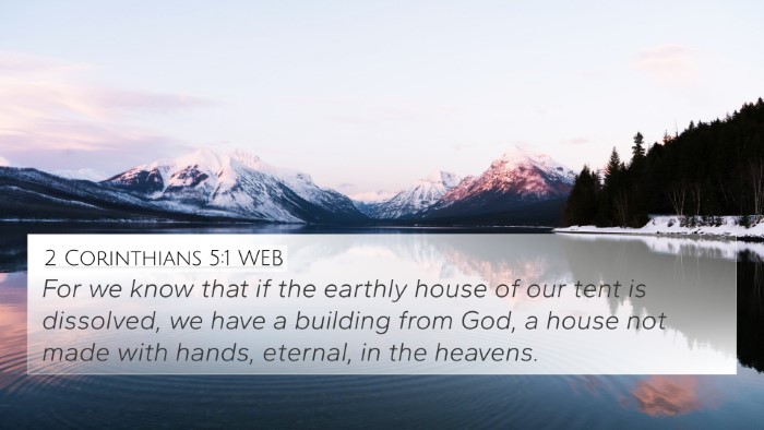 2 Corinthians 5:1 WEB Bible Verse Image