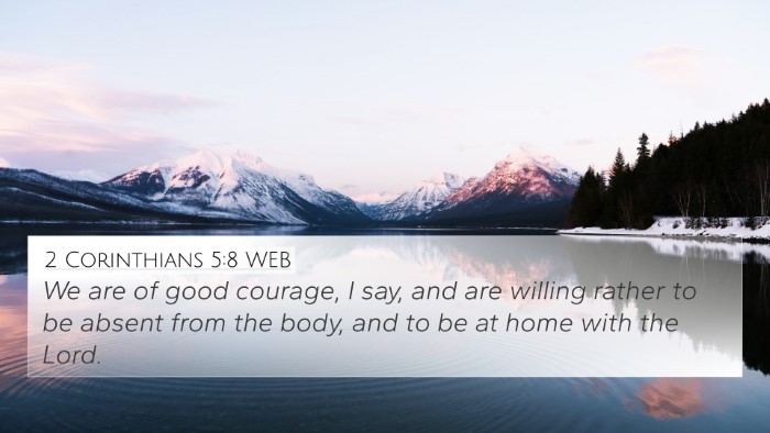 2 Corinthians 5:8 WEB Bible Verse Image