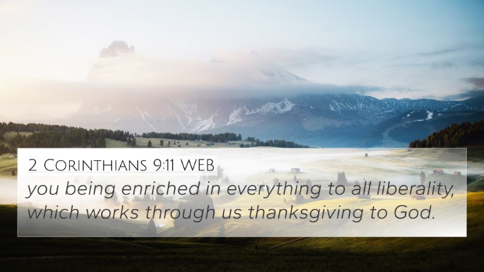 2 Corinthians 9:11 WEB Bible Verse Image