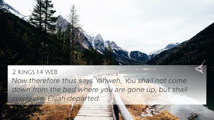 2 Kings 1:4 WEB 4K Wallpaper - Now therefore thus says Yahweh, You shall not - 4K Wallpaper Bible Verse