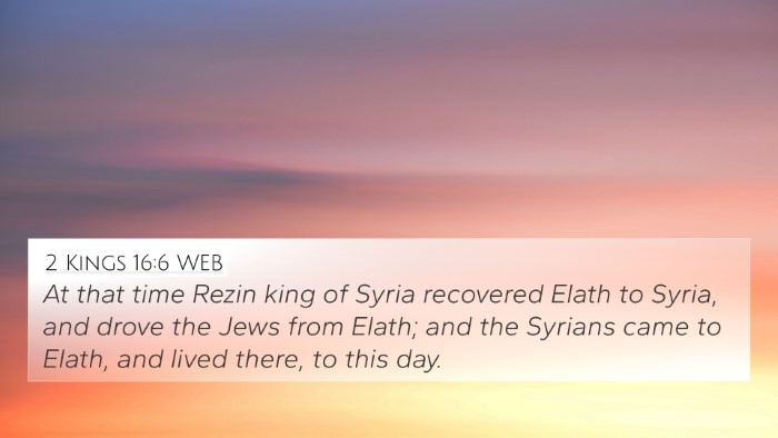 2 Kings 16:6 WEB 4K Wallpaper - At that time Rezin king of Syria recovered Elath - 4K Wallpaper Bible Verse