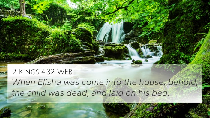 2 Kings 4:32 WEB Bible Verse Image