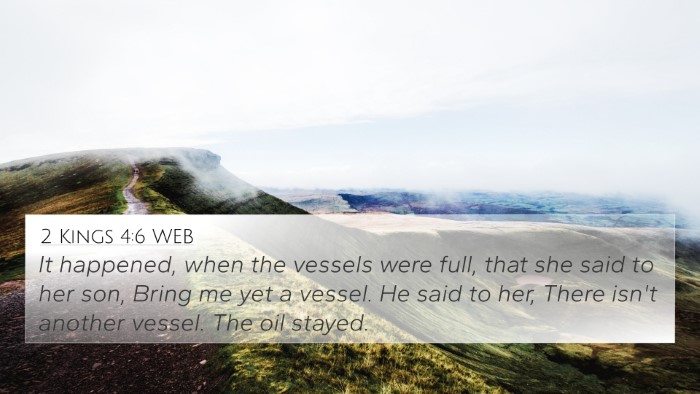 2 Kings 4:6 WEB Bible Verse Image