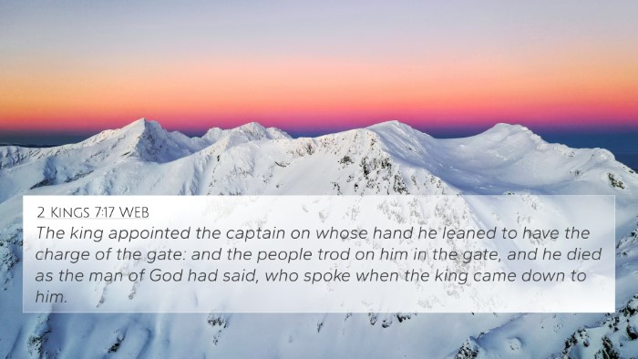 2 Kings 7:17 WEB Bible Verse Image