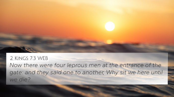 2 Kings 7:3 WEB Bible Verse Image