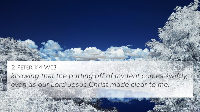 2 Peter 1:14 WEB Bible Verse Image
