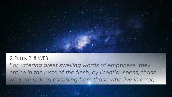 2 Peter 2:18 WEB Bible Verse Image