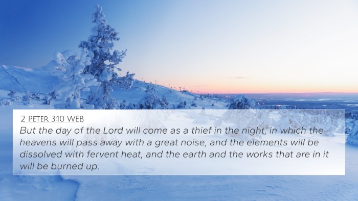 2 Peter 3:10 WEB Bible Verse Image
