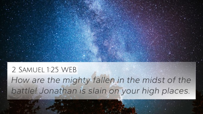 2 Samuel 1:25 WEB Bible Verse Image