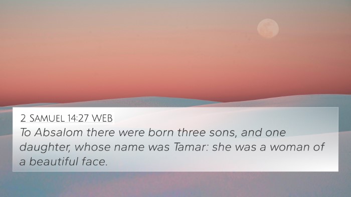2 Samuel 14:27 WEB Bible Verse Image