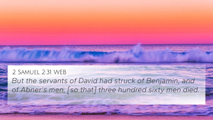 2 Samuel 2:31 WEB 4K Wallpaper - But the servants of David had struck of Benjamin, - 4K Wallpaper Bible Verse